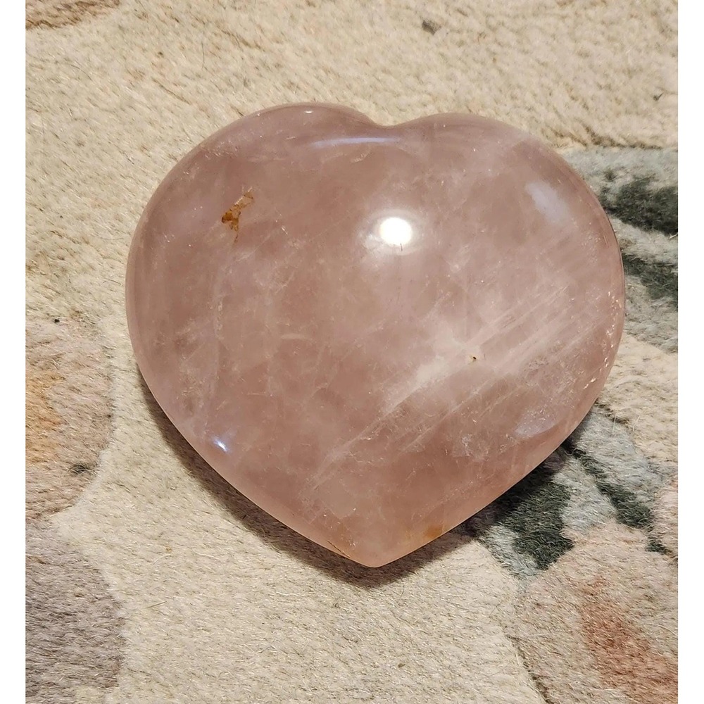 Rose Quartz Heart, Carved Crystal, Love Stone